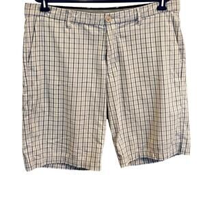 Tommy Bahama Striped Flat Front Shorts Blue White Breathable Mens Size 36